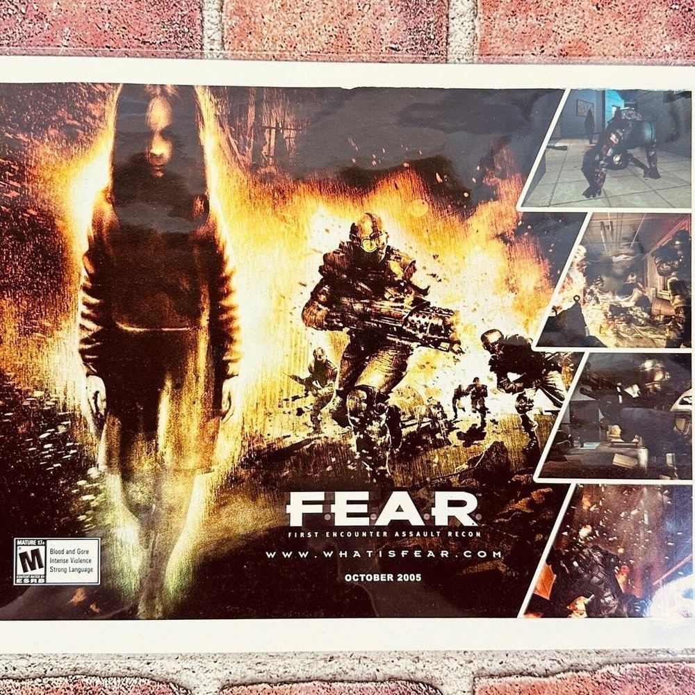 2005 Fear First Encounter Assault Recon Video Game Mini-Poster Orig Vtg PRINT AD